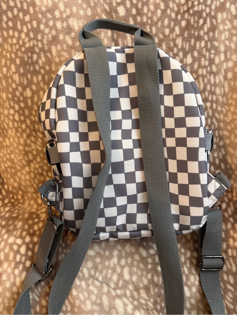 Gray & White Checkered Mini Backpack - RAD + NEL - Picture 2 of 3